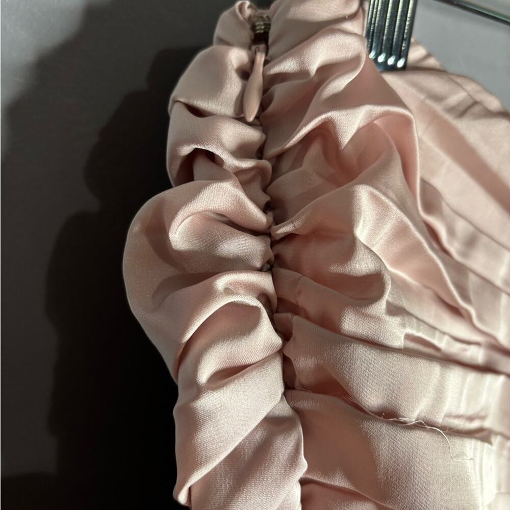 Express Pink Colorblock Strapless Ruched Dress Side Zip 12 - Picture 6 of 8